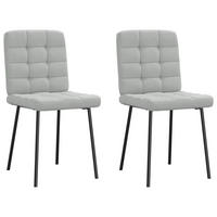 ESSZIMMERSTÜHLE 2 Stk. Hellgrau Samt 45*54*83cm - Grau, Metall (45/83/54cm) - ZMH