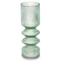 VASE Geriffeltes Glas 8/23 cm - Grün, Glas (8/23cm) - Giftdecor