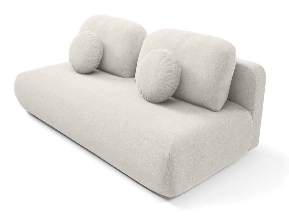SOFA Creme OTO Ausziehbar Mit Bonnellfederung - Weiß, Textil (206/90/92cm) - Sepro Meble