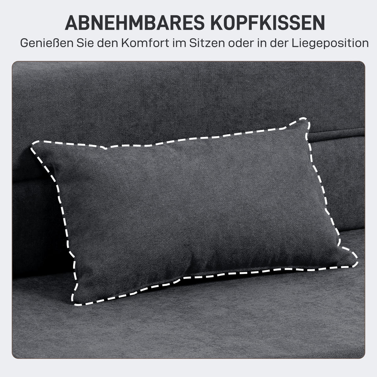 SCHLAFSESSEL 3 in 1 mit Bettfunktion 210L x 80B x 15H cm Dunkelgrau - Dunkelgrau, Kunststoff (80/15/210cm) - HOMCOM