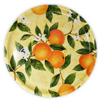 TABLETT rund Orangenhain, Melamin ServierTablett rund Ø 40 cm - Gelb, Kunststoff (40/2/40cm) - Lashuma