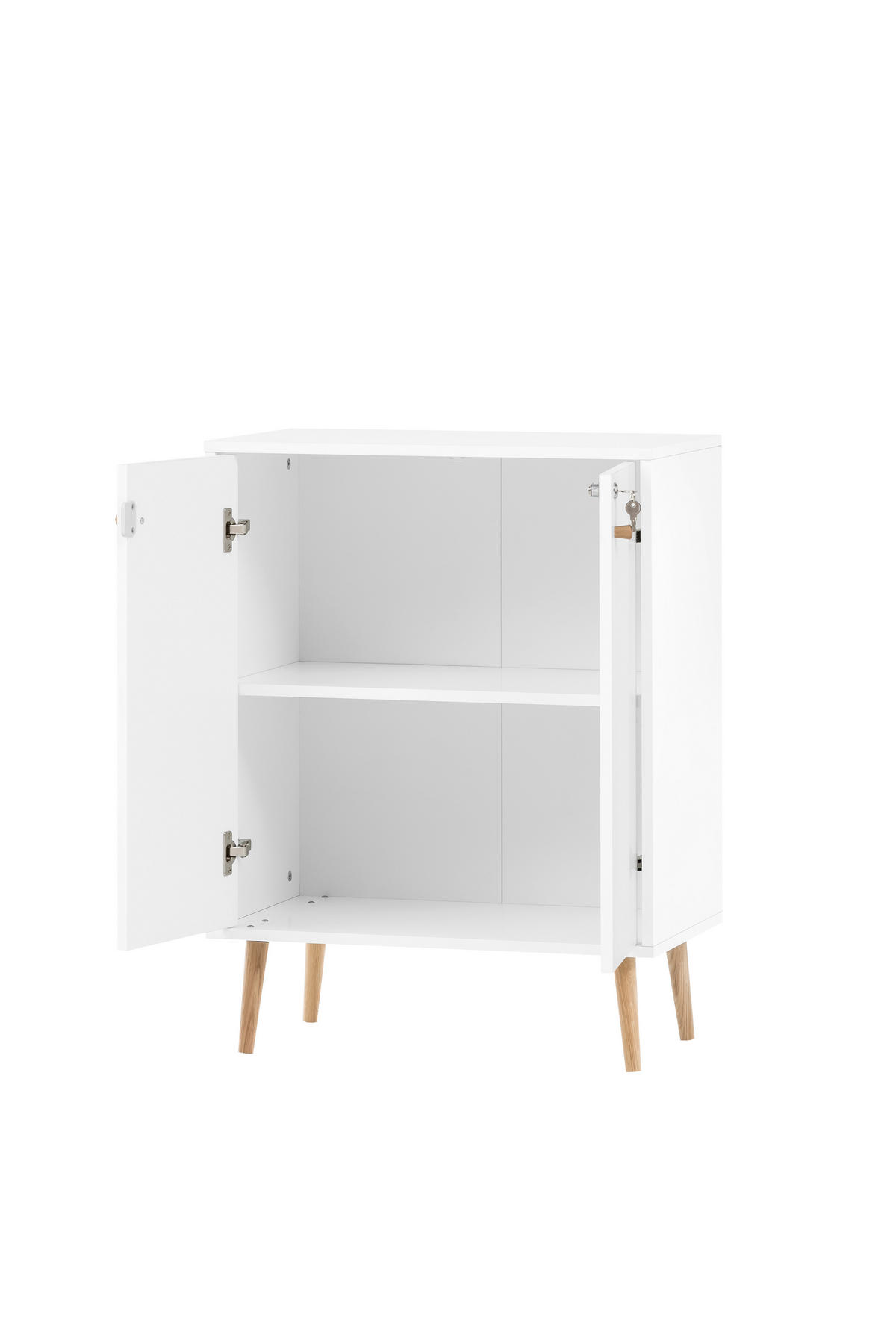 AKTENSCHRANK Grizzly 86x40x40 cm 2 Fächern & 2 abschließbare Flügeltüren Weiß - Weiß, Holz (40/86/40cm) - PROREGAL