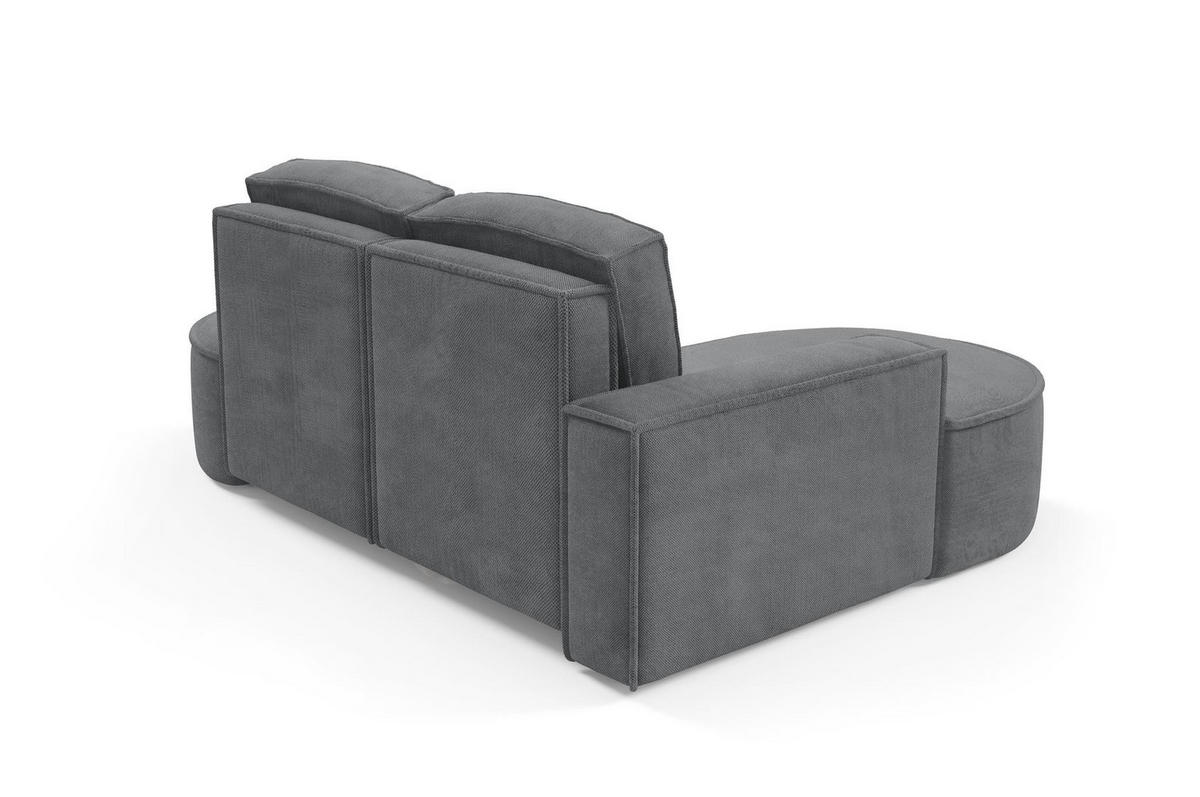ECKSOFA Flow Graphit, mit Kissen in Curio Stoff, linke seite - Graphitfarben, Holzwerkstoff/Textil (210/157cm) - Bettso