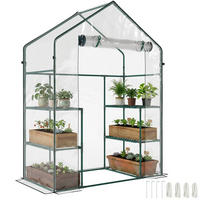 GEWÄCHSHAUS DE-11933 mit 4 Etagen & Reißverschlusstür Transparent & Grün - Transparent, Kunststoff (73/195/142cm) - ComfortXL