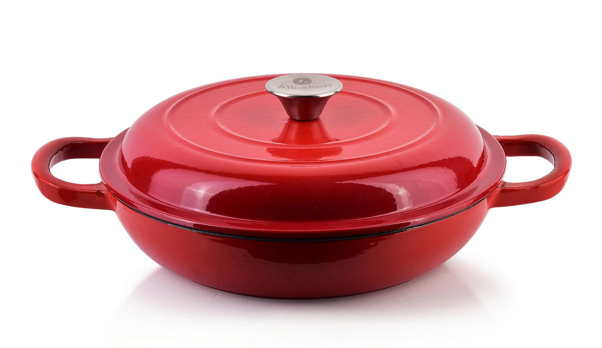 BRATPFANNE Rodeluxe Rot 26/26/11 cm Metall - Rot, Metall (26cm) - Mondex