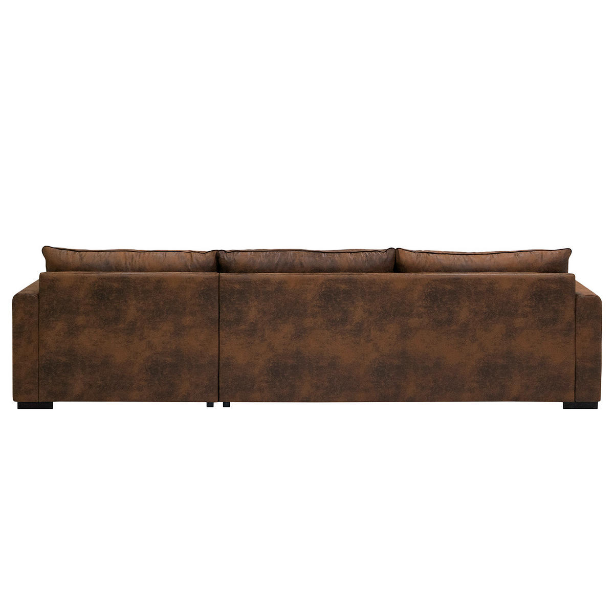 ECKSOFA mit Longchair - Dunkelbraun/Braun, Buchenholz/Textil (299/164cm) - home24