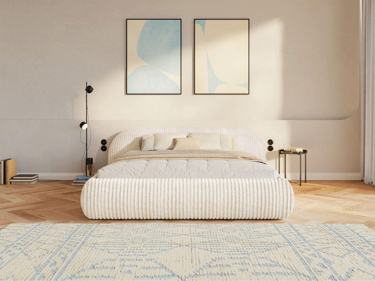 POLSTERBETT Shels Low Creme 140x200 cm - Creme/Schwarz, Kunststoff/Textil (140/200cm) - Selsey