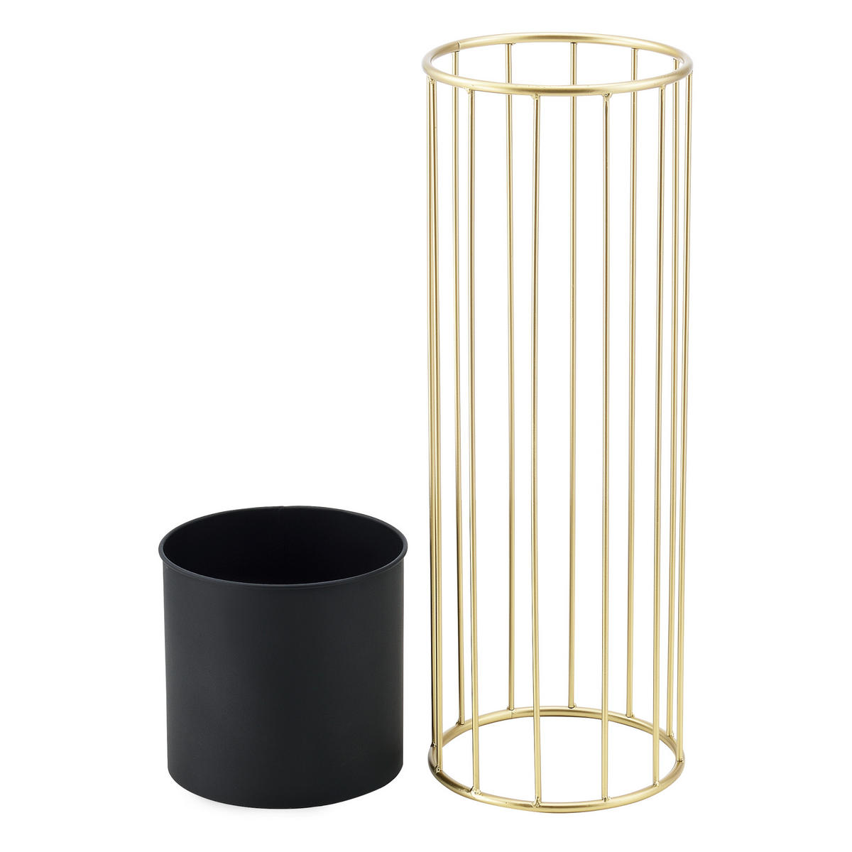 PFLANZENSTÄNDER-SET 2 TLG. Mortsel - Goldfarben/Schwarz, Metall (25/70/25cm) - [en.casa]