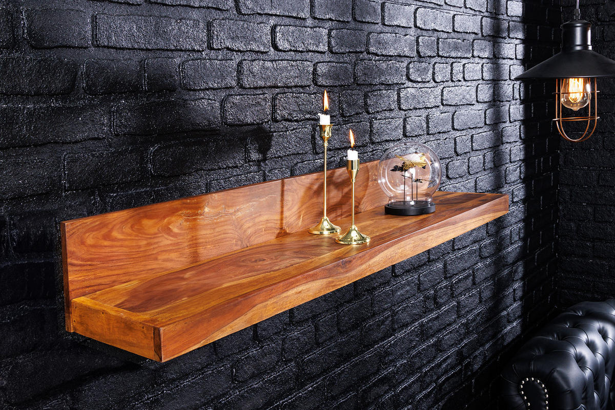 WANDREGAL MAKASSAR Sheesham Natur 80 cm - Braun, Holz (80/17/24cm) - riess-ambiente