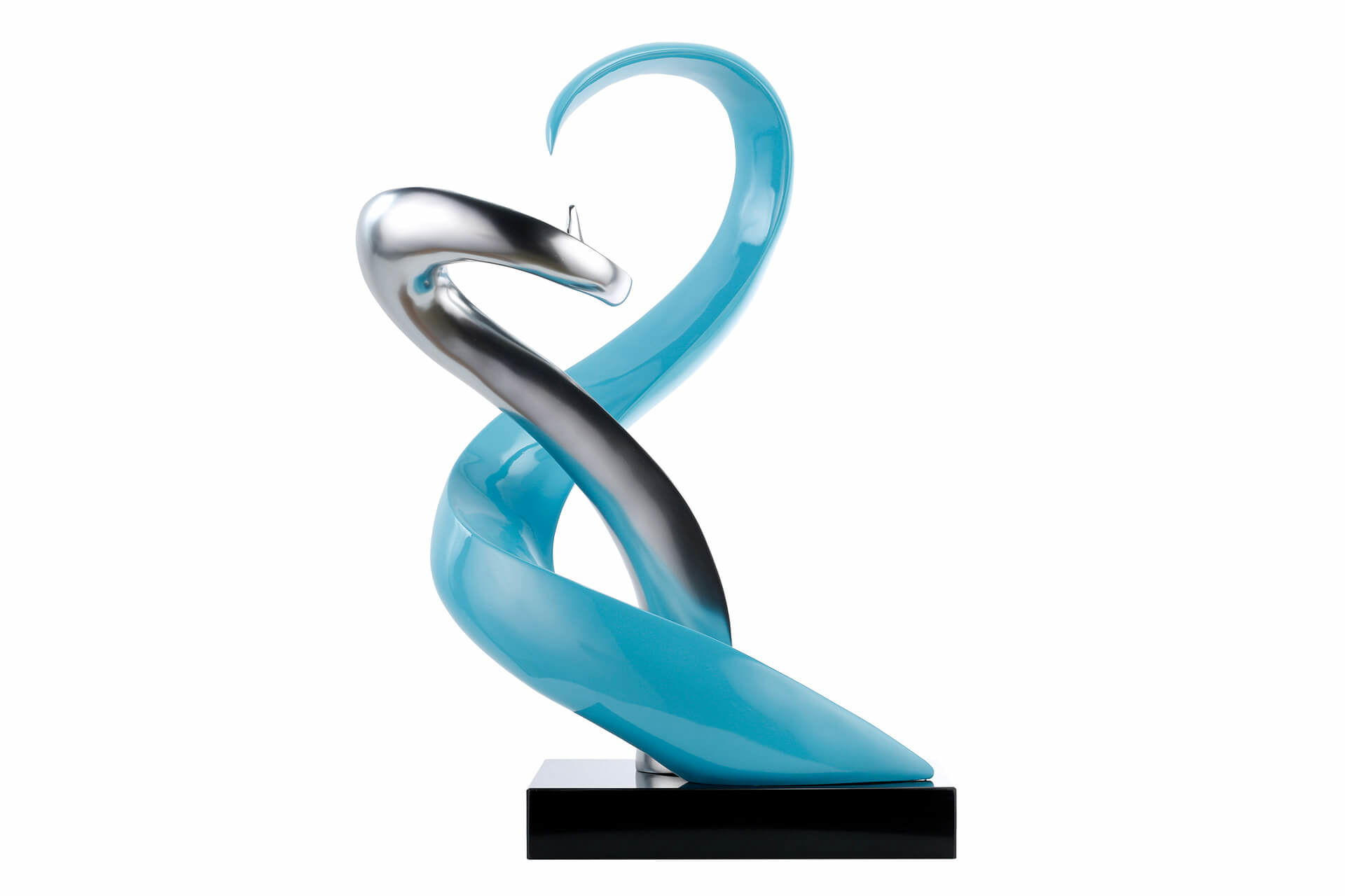 SKULPTUR Silber 63/45 cm - Blau/Silberfarben, Stein (63/45/28cm) - KUNSTLOFT