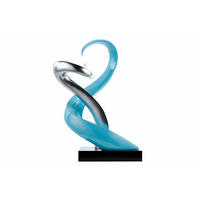 SKULPTUR Blau 45/63 cm - Blau/Silberfarben, Stein (8.75/63/28cm) - KUNSTLOFT