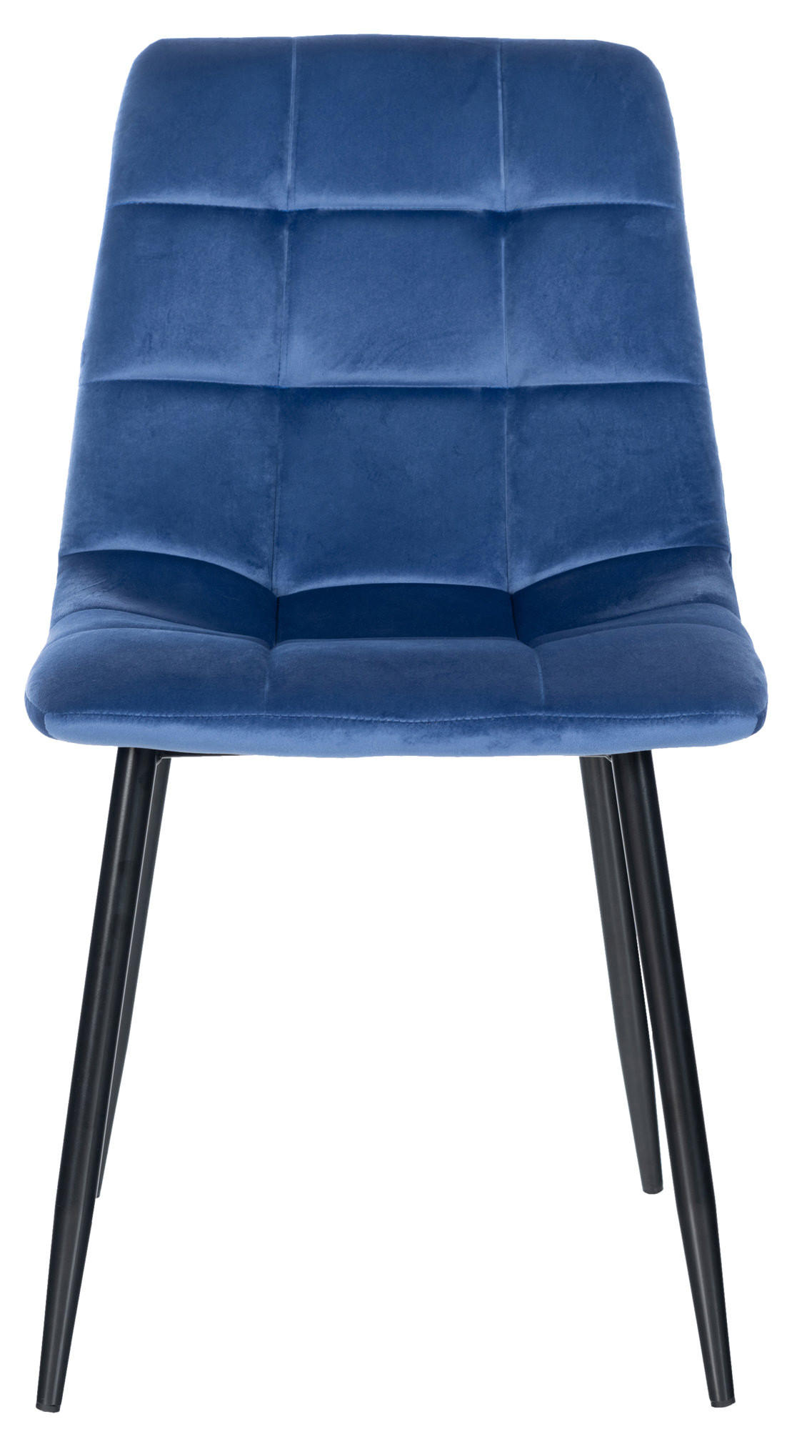 ESSZIMMERSTUHL Atina Samt, Gestell Metall Schwarz Blau - Blau/Schwarz, Textil/Metall (45/84/55cm) - TPFLiving