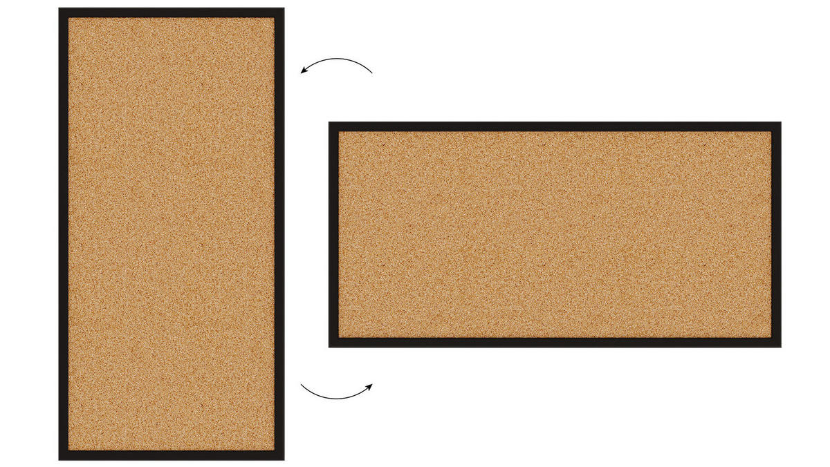 PINNWAND, Korktafel 80x40 cm, Holzrahmen - Schwarz lackiert - Schwarz, Holz (80/40/1.5cm) - ALLboards