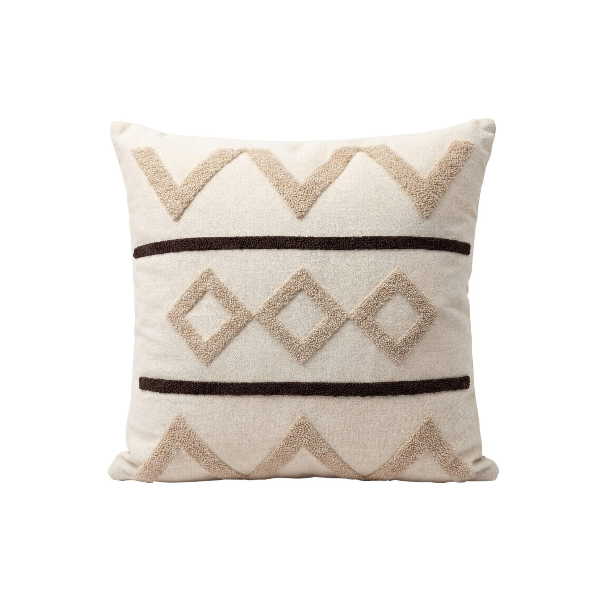 DEKOKISSEN Tribal Pattern Beige 45x45 cm mit Füllung - Beige, Textil (45/45cm) - Deco-Raum