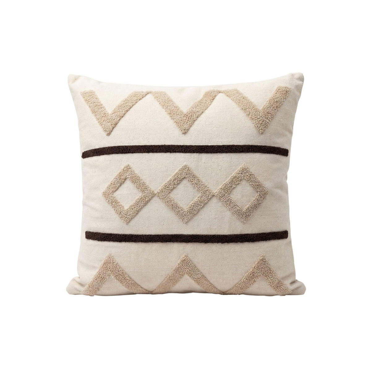 DEKOKISSEN Tribal Pattern Beige 45x45 cm mit Füllung - Beige, Textil (45/45cm) - Deco-Raum