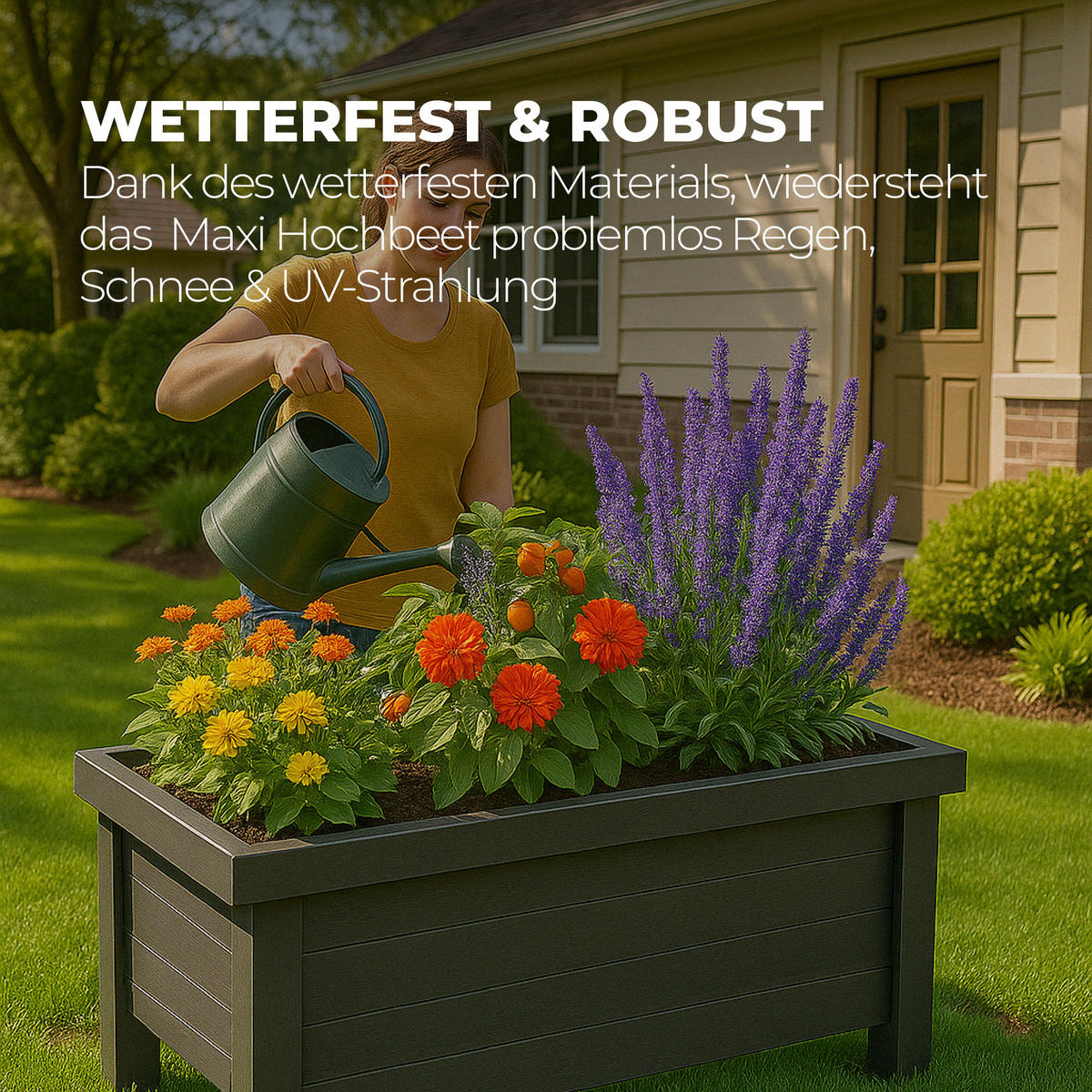 HOCHBEET Kräuterbeet mit Haube 100x50x107cm - Anthrazit, Kunststoff (50/107/100cm) - Bestlivings