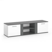 LOWBOARD Novelli Anthrazit 155 x 41 cm - Anthrazit/Weiß, Holzwerkstoff (155/41/40cm) - Vicco