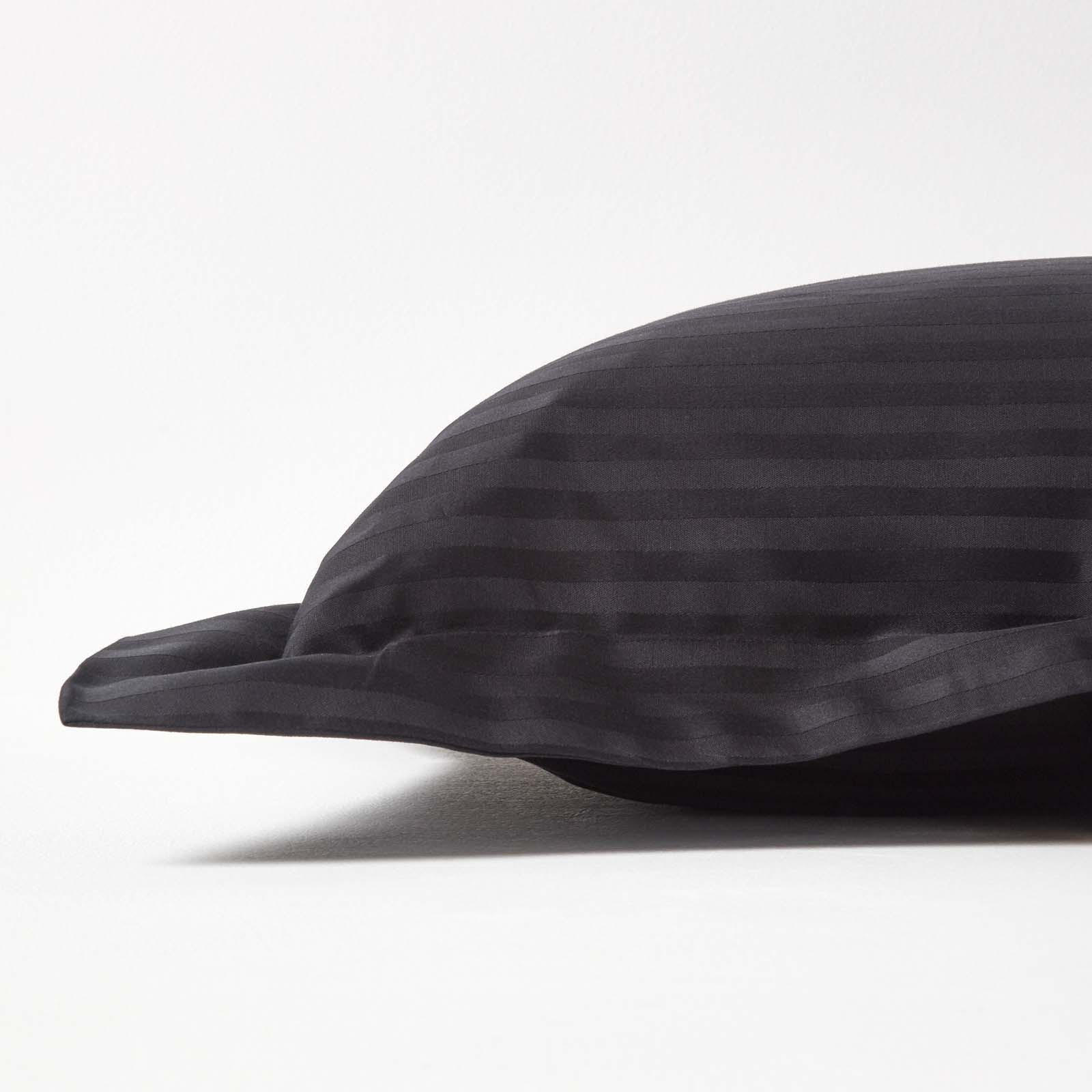 KISSENBEZUG Damast mit Stehsaum, Fadendichte 330 - Schwarz, Textil (48/74cm) - Homescapes