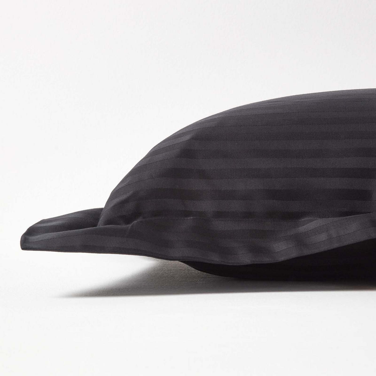 KISSENBEZUG Damast mit Stehsaum, Fadendichte 330 - Schwarz, Textil (50/90cm) - Homescapes