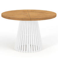 ESSTISCH runder ausziehbarer Tisch für Esszimmer DOVER 90 / 190 cm, Farbe: Eiche Lancelot / Weiß - Hellbraun/Weiß, Holz (190/90/77cm) - Dekori_Interiors