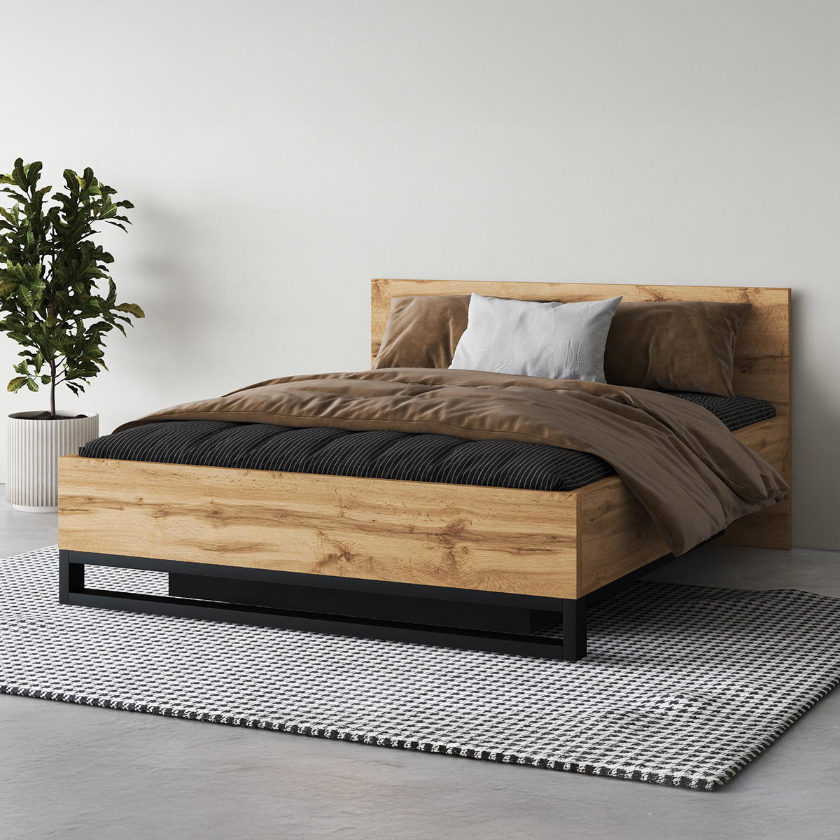BOXSPRING POSTEL 160/200 Eden Dřevo - hnědá, kompozitní dřevo (160/200cm) - Petits-meubles
