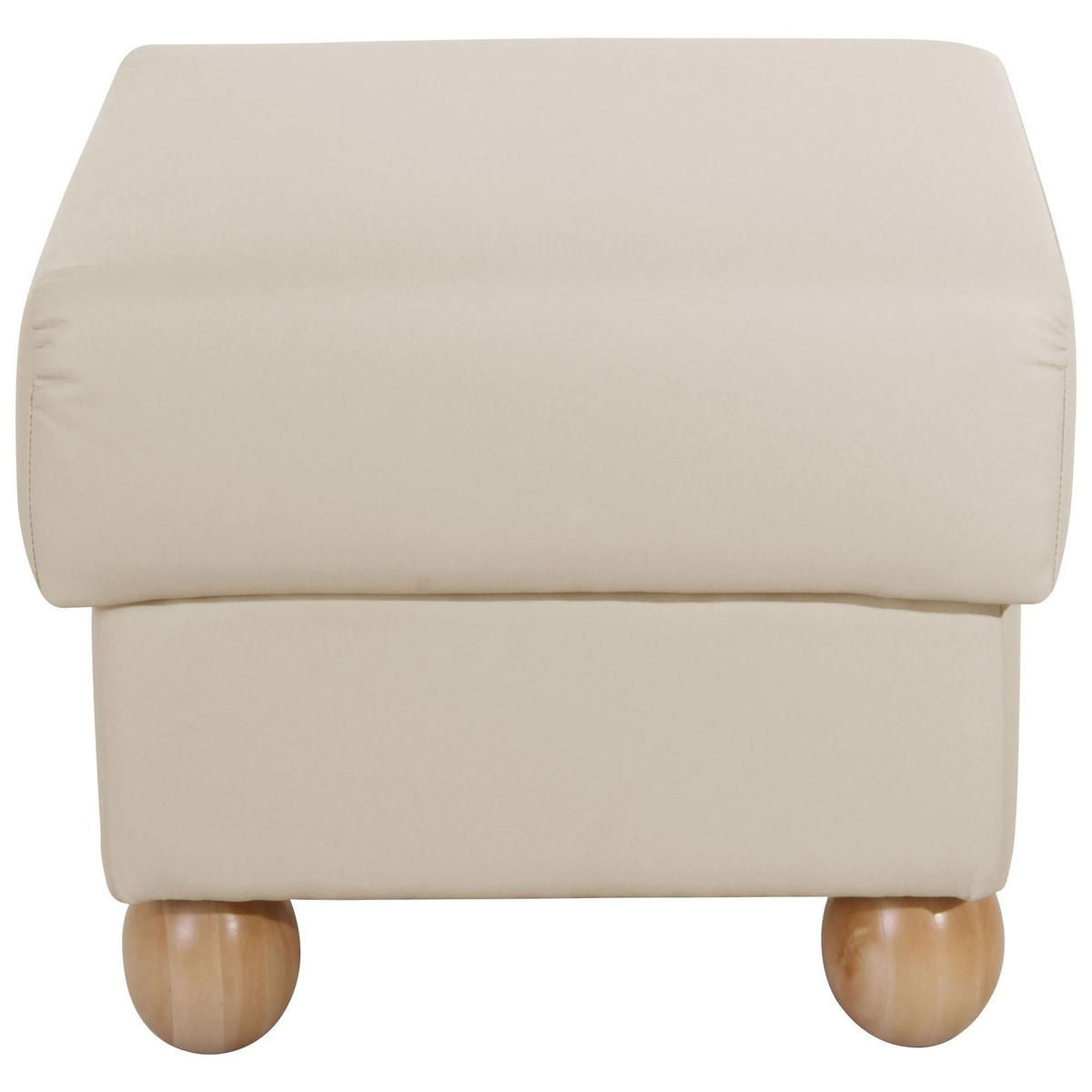 HOCKER Kasha Bezug Kunstleder Buche natur / beige - Beige/Buchefarben, Kunststoff (54/48/54cm) - 58aufmkessel