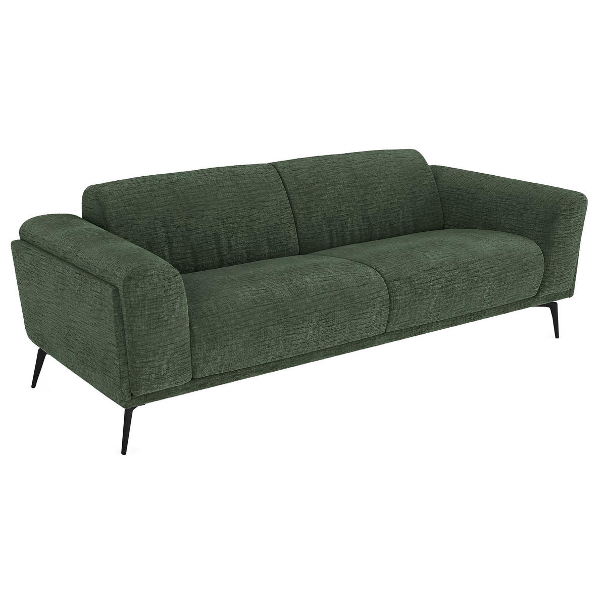 SOFA 3-SITZER Texturierter Samt Smaragdgrün 220cm - Smaragdgrün, Textil (220/74/90cm) - Sia Home