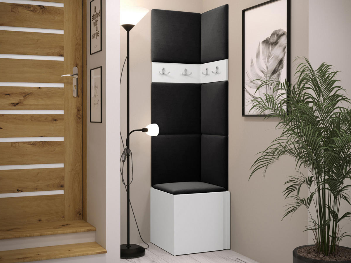 GARDEROBEN-SET Orion XXI - Anthrazit/Weiß, Holzwerkstoff/Kunststoff (42/186/46cm) - MIRJAN24