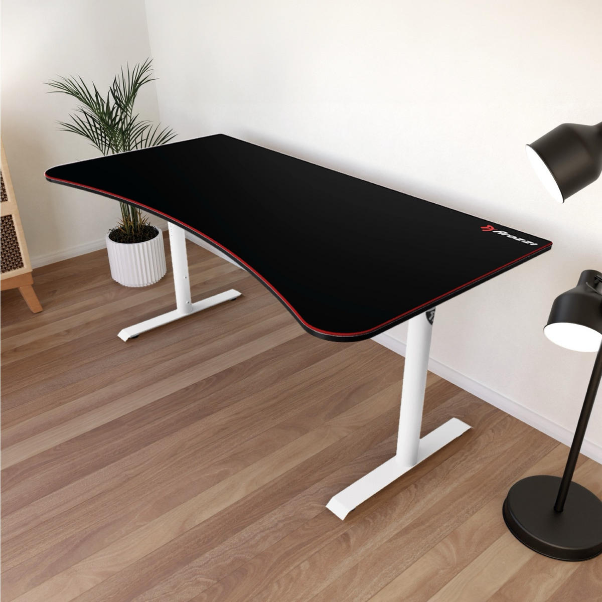 GAMINGTISCH Arena 160/82/71-81 cm Weiß - Weiß, Metall (82/160/71cm) - Arozzi