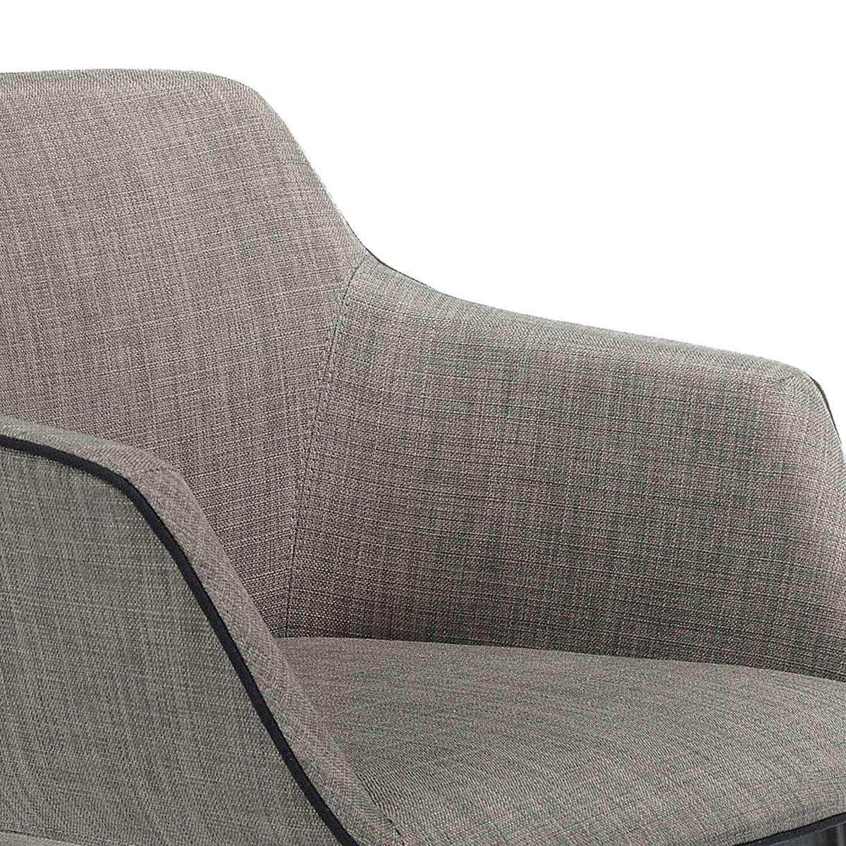 BARHOCKER Hocker aus grauem Stoff 60/57/96 cm - Schwarz/Grau, Textil/Metall (60/96/57cm) - ANGEL CERDA