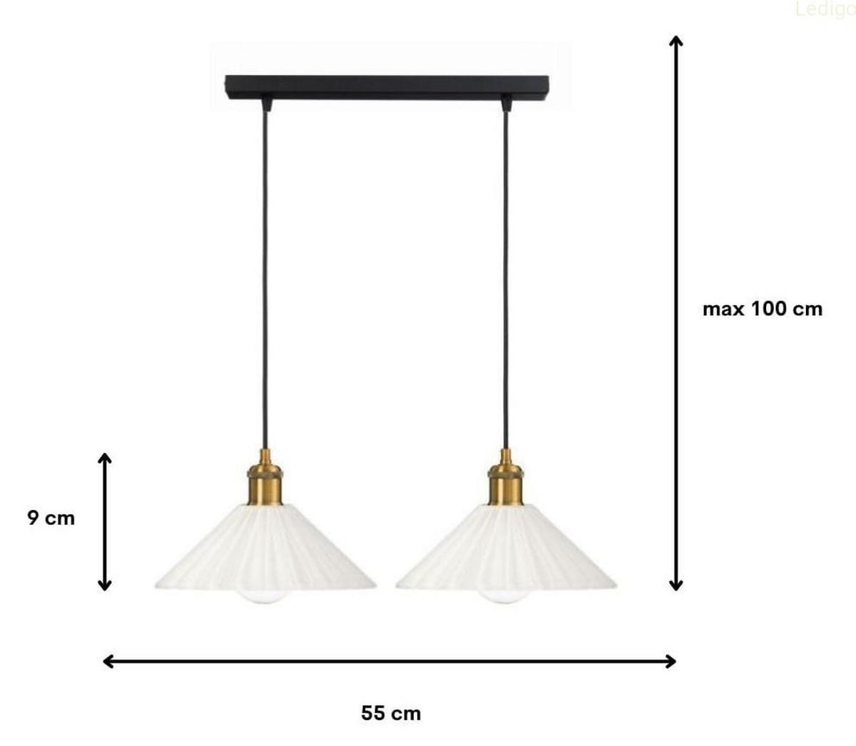 PENDELLEUCHTE Paris - Goldfarben/Schwarz, Glas/Metall (55/25/100cm) - kiki design