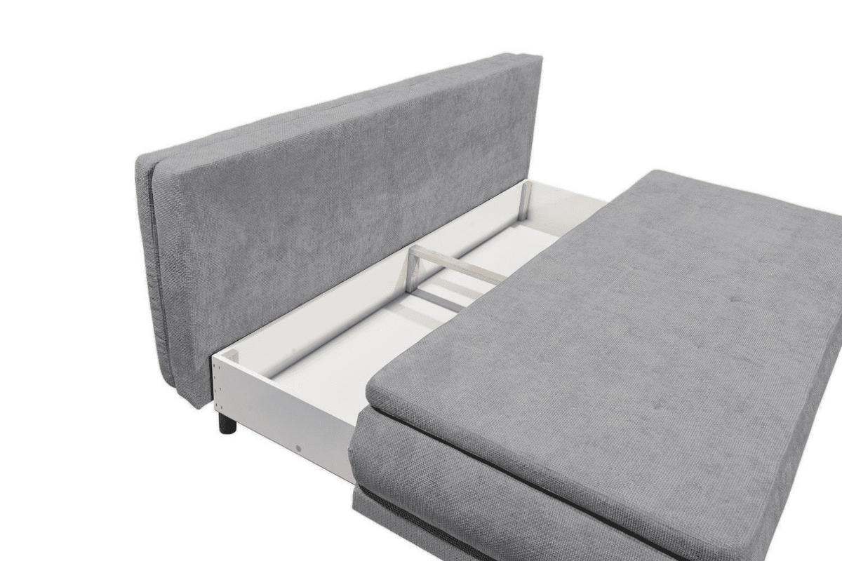 SCHLAFSOFA 2-Sitzer mit Bettkasten und Schlaffunktion - Weiß/Grau, Holzwerkstoff/Kunststoff (211/92/108cm) - ed exciting design