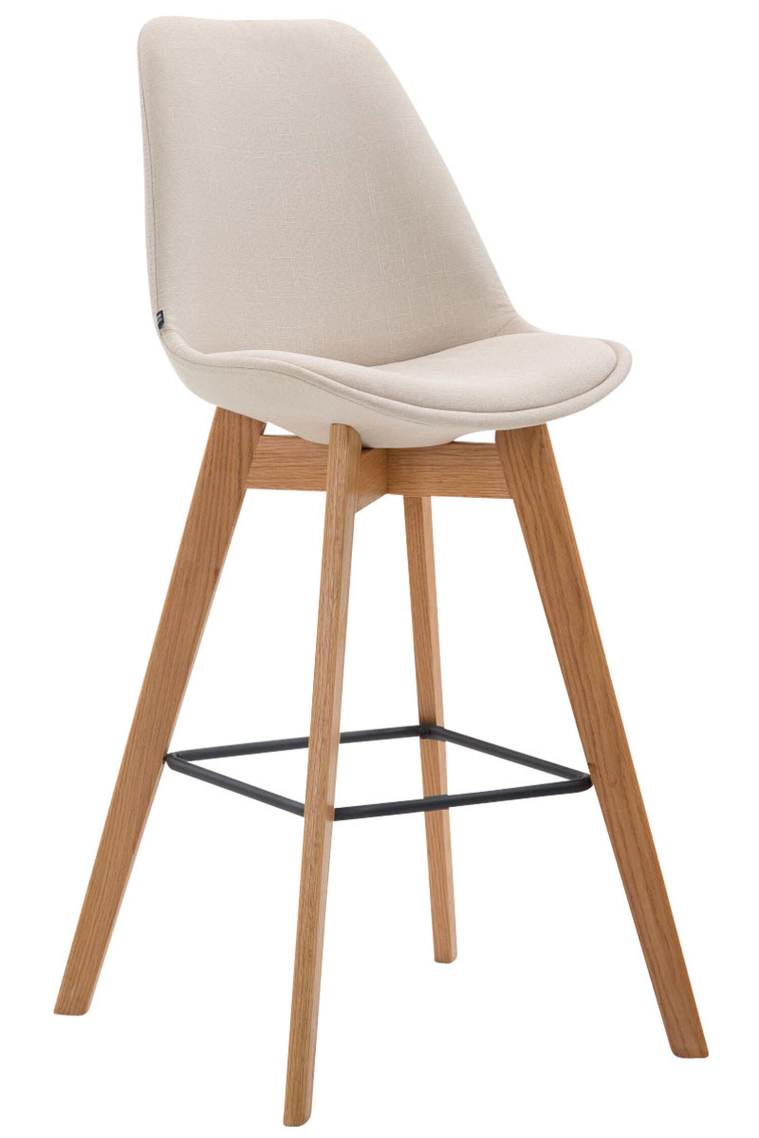 BARHOCKER Medoc, Gestell Natura, Stoff Creme - Creme/Naturfarben, Holz/Textil (48/100/56cm) - TPFLiving