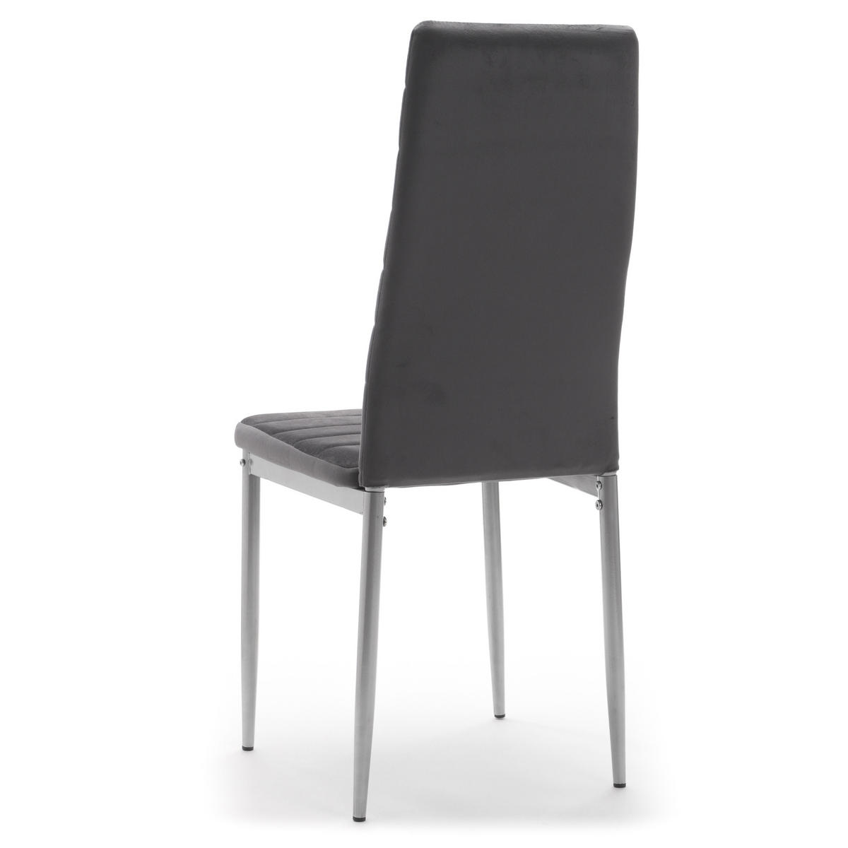 STUHL Set FADO 6x aus Ökoleder - grau - Grau, Leder/Metall (45/99/50cm) - NEW HOME