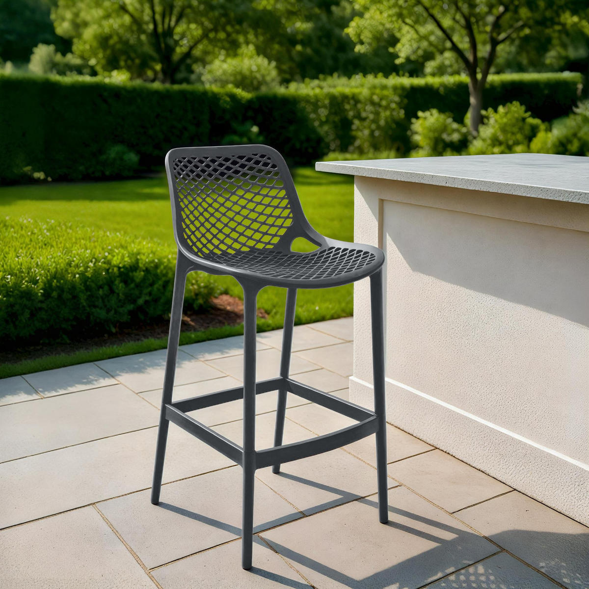 BARHOCKER Kunststoff Dunkelgrau - Dunkelgrau/Grau, Kunststoff (45/105/53cm) - CLP
