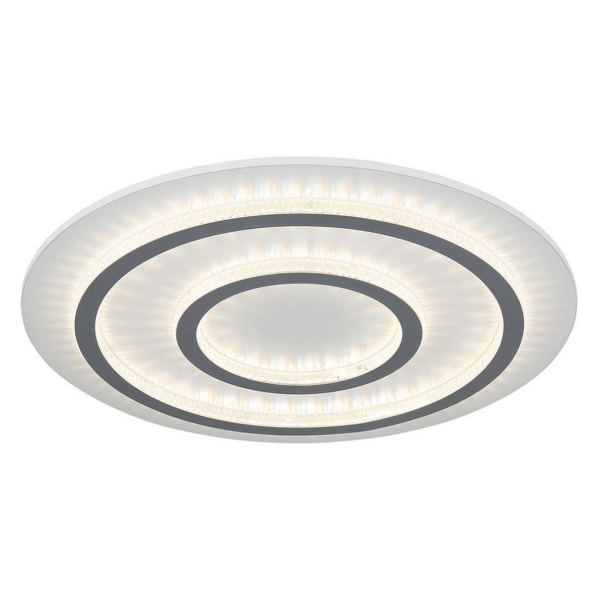 LED DECKENLEUCHTE Kristalle Weiß - Weiß, Metall (55/55/6cm) - Globo Lighting