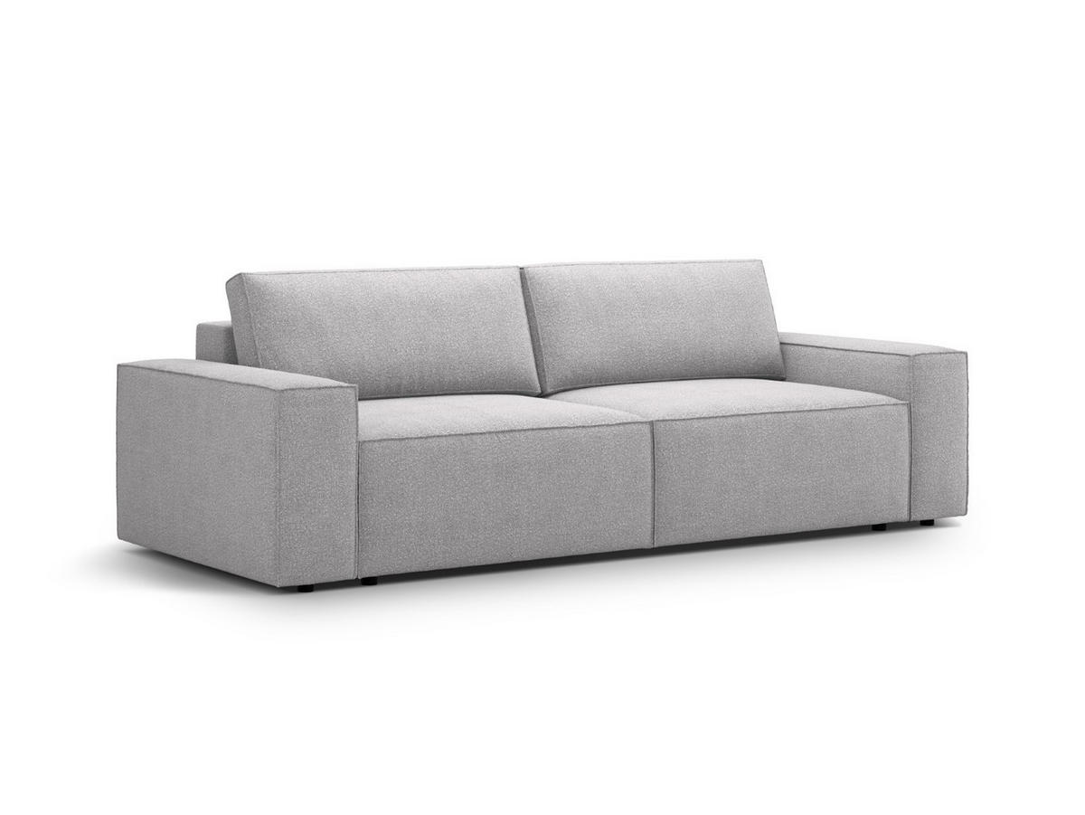 SOFA ausklappbar mit Bettkasten Jodie aus Boucle hellgrau 3 Sitzplätze - Hellgrau, Textil (107/86/247cm) - Micadoni