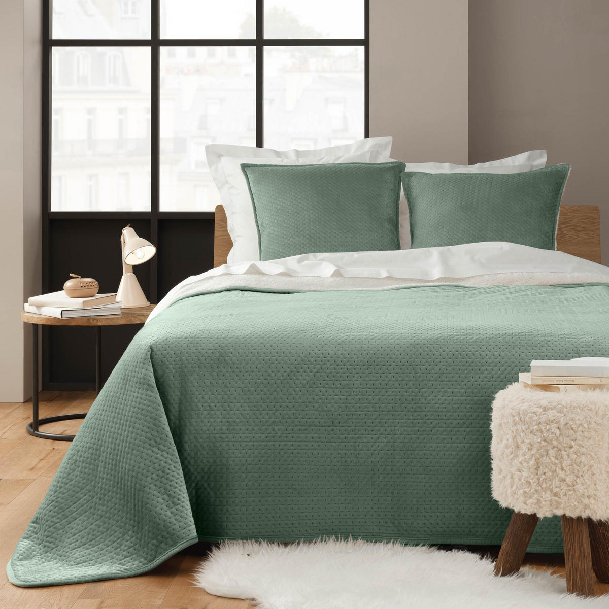BETTWÄSCHE-SET aus Samt Mylene 240/220/0,5 cm - Grün, Textil (220/240cm) - Douceur d´intérieur