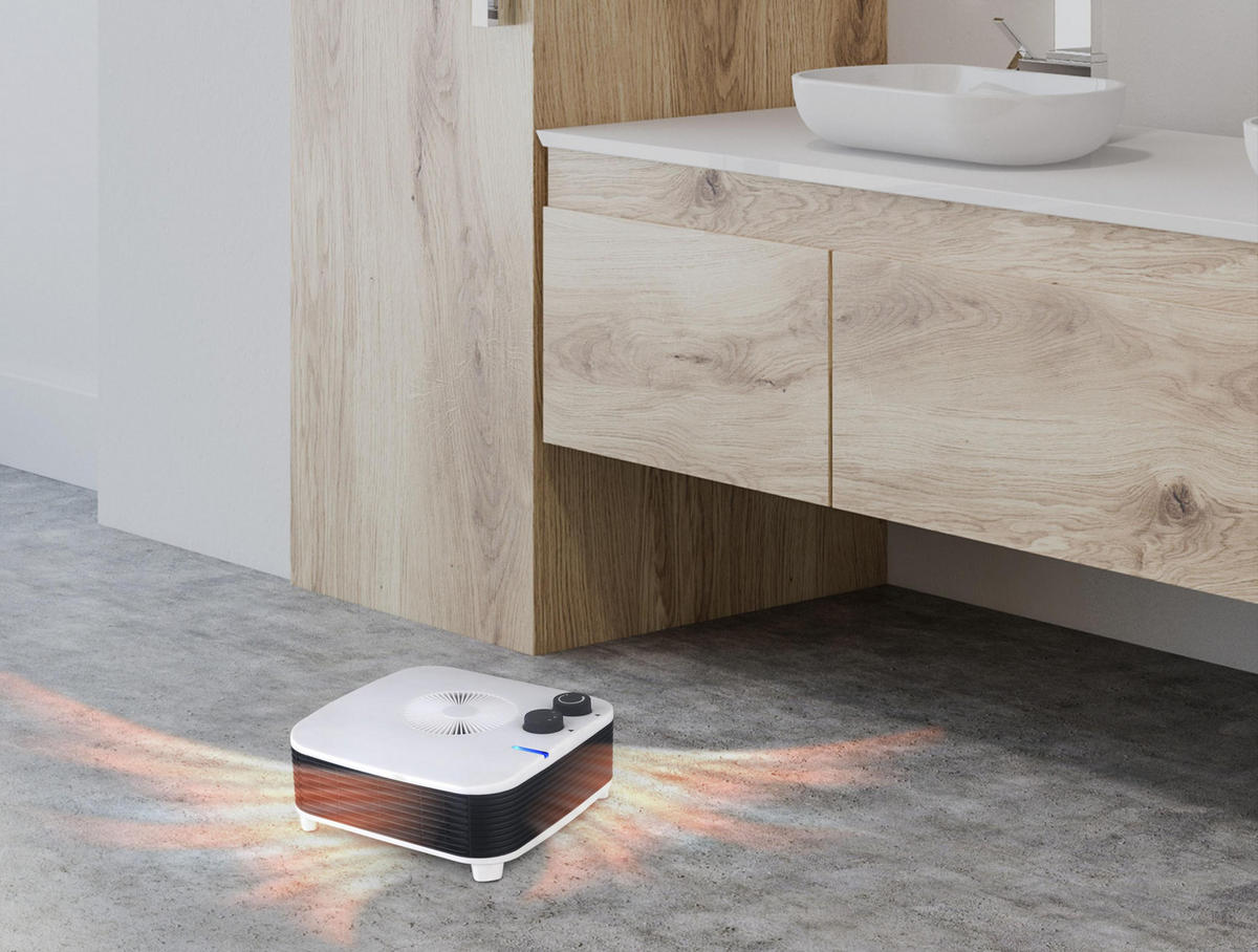 STAND-THERMOVENTILATOR Weiß mit Leistungskontrolle 2000 W - Weiß, Kunststoff (25/10/25cm) - Purline