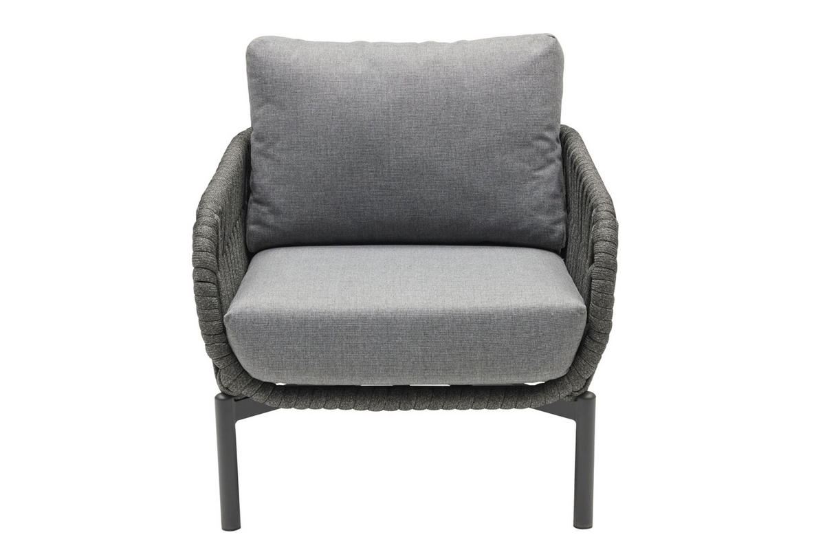 GARTENSTUHL Malte 67x79x82 cm, Kunststoff, Anthrazit - Anthrazit, Kunststoff (79/67/82cm) - dasmöbelwerk