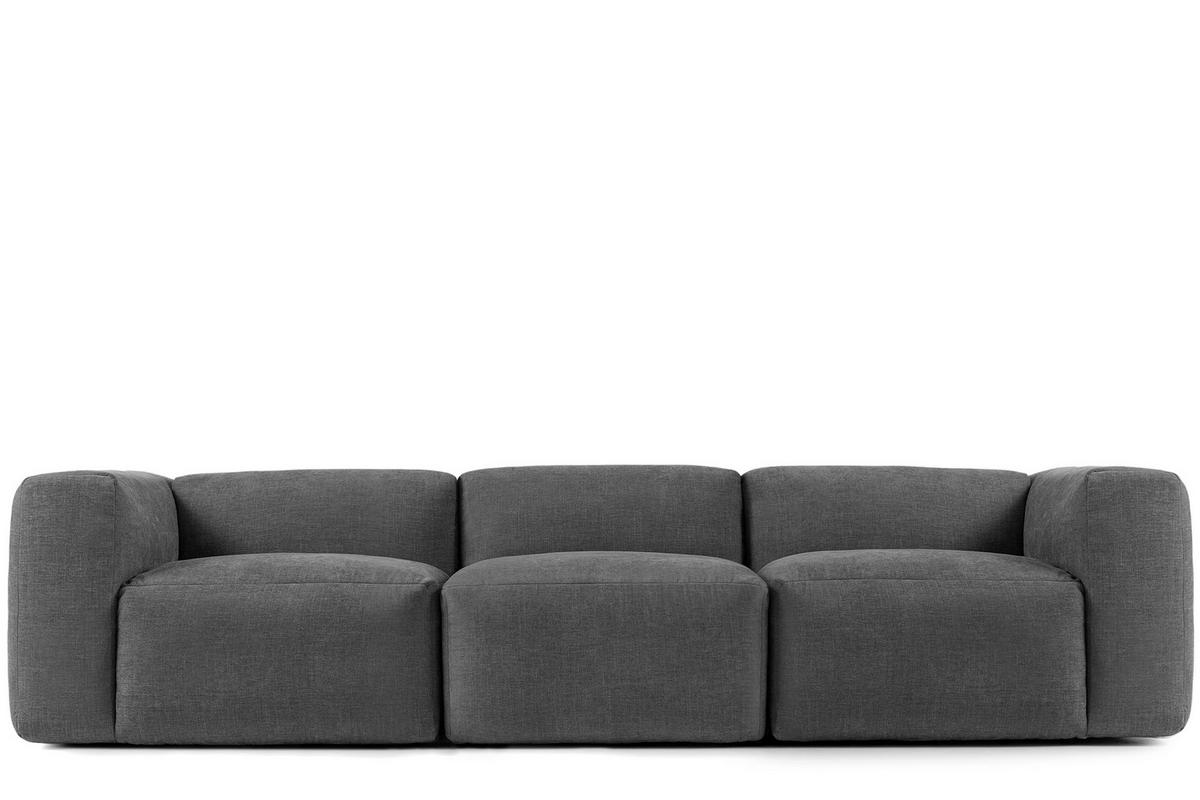 3-SITZER-MODULSOFA BUFFO mit extrem weicher und bequemer Sitzfläche, Gewebestoff, aschfahl - Grau, Textil (290/73/96cm) - KONSIMO®