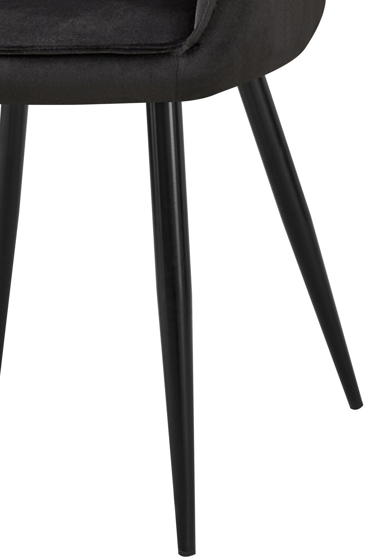 ARMLEHNENSTUHL 2er Set Samt schwarz - Schwarz, Textil/Metall (60/84/60cm) - CLP