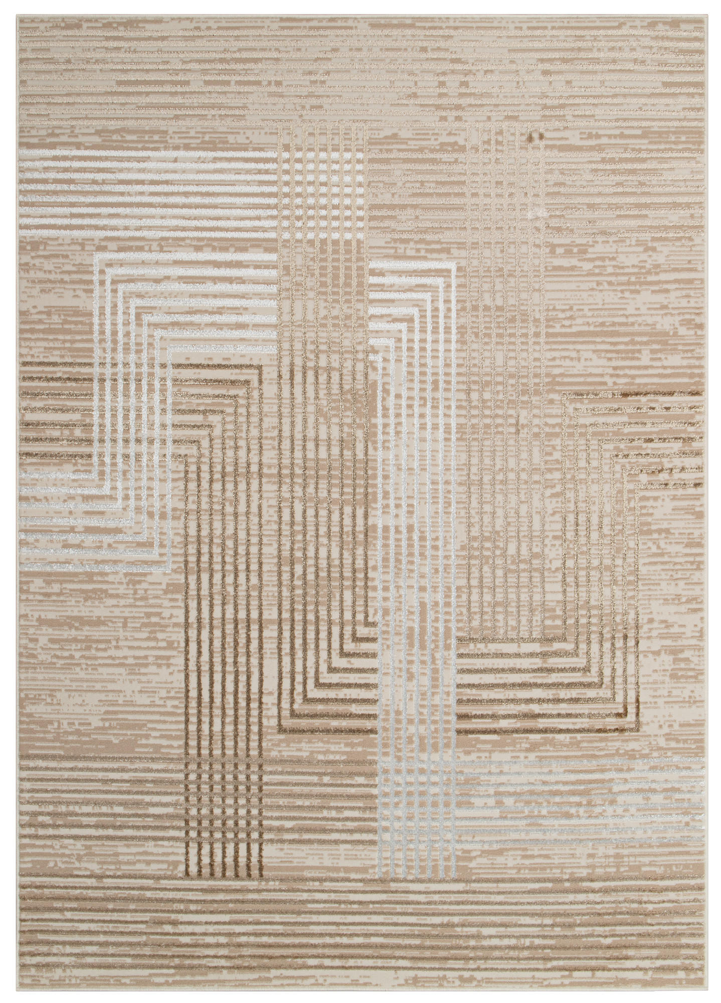 Tapiso Teppich Creme, Braun 180x250 cm