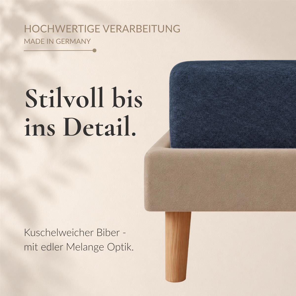 BIBER-SPANNBETTLAKEN 90x200 - 100x200 cm Made in Germany! Warme Winter Flanell Bettlaken aus 100% Baumwolle, Spannbetttuch Marine - Dunkelblau, Textil (90/200cm) - Carpe Sonno