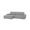 ECKSOFA Nancy Hellgrau Cord - Hellgrau/Schwarz, Holz/Kunststoff (264/162cm) - S-Style Möbel