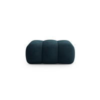 POUF Koge aus Samt petrol - Petrol, Textil (95/40/95cm) - Cosmopolitan Design