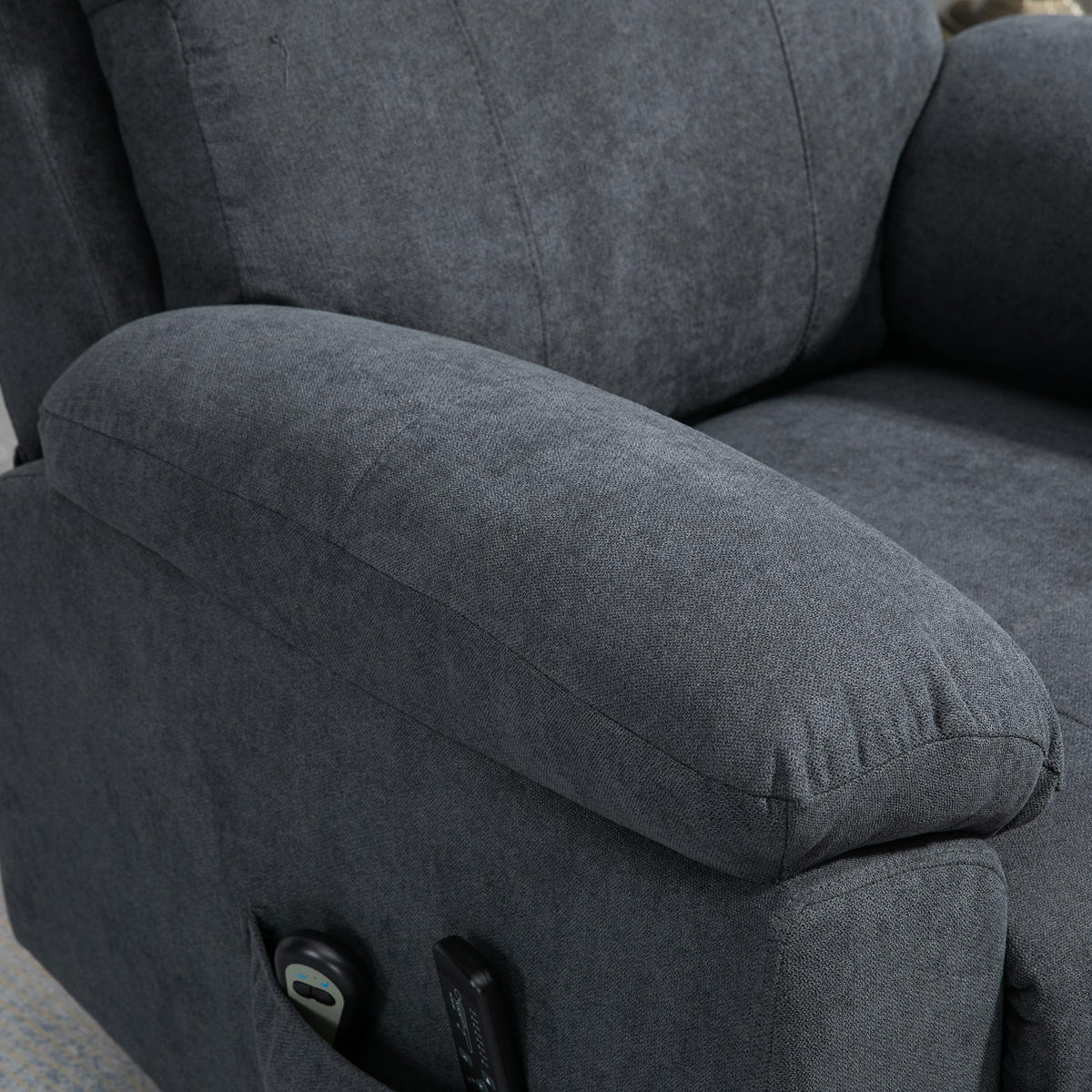 SESSEL mit Aufstehhilfe, Grau - Grau, Kunststoff (99/103/89cm) - HOMCOM