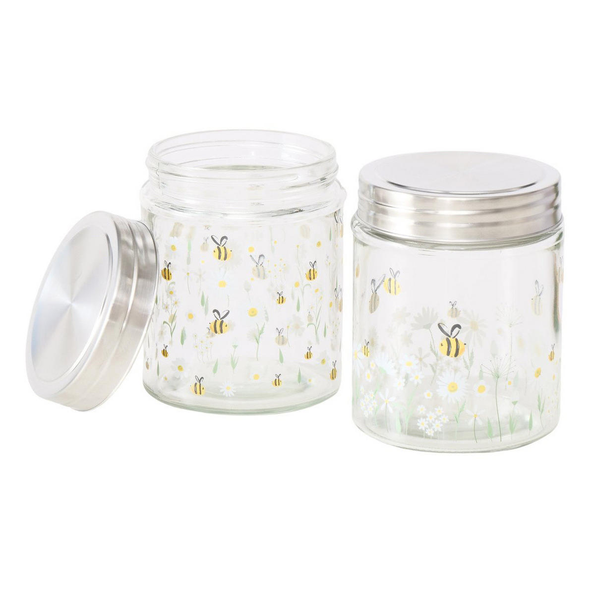 SCHRAUBGLÄSER HONEY 625 ml 2er-Set - Transparent, Glas (9.6/12.3/9.6cm) - Boltze Home