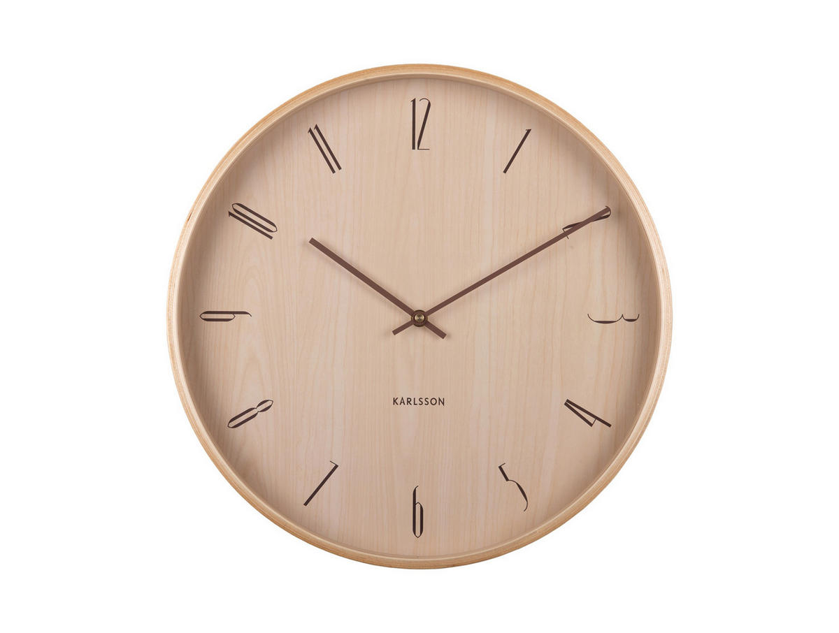 WANDUHR Suave Ø40 cm - Hellbraun, Holz (40/40/5cm) - Karlsson