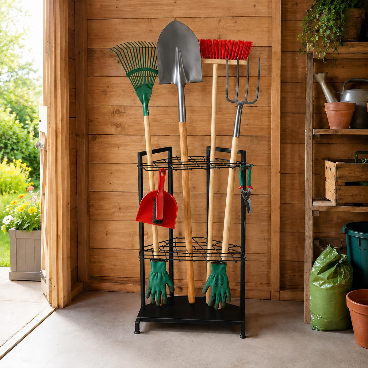 REDSKAPSSTÄLL Svart stål för 34 verktyg - Svart, Metall (43/66/32cm) - Relaxdays
